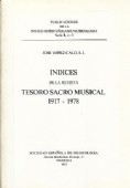 ÍNDICES DE LA REVISTA TESORO SACRO MUSICAL